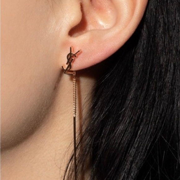 OPYUM YSL THREADER EARRINGS IN METAL - Picture 5 of 8